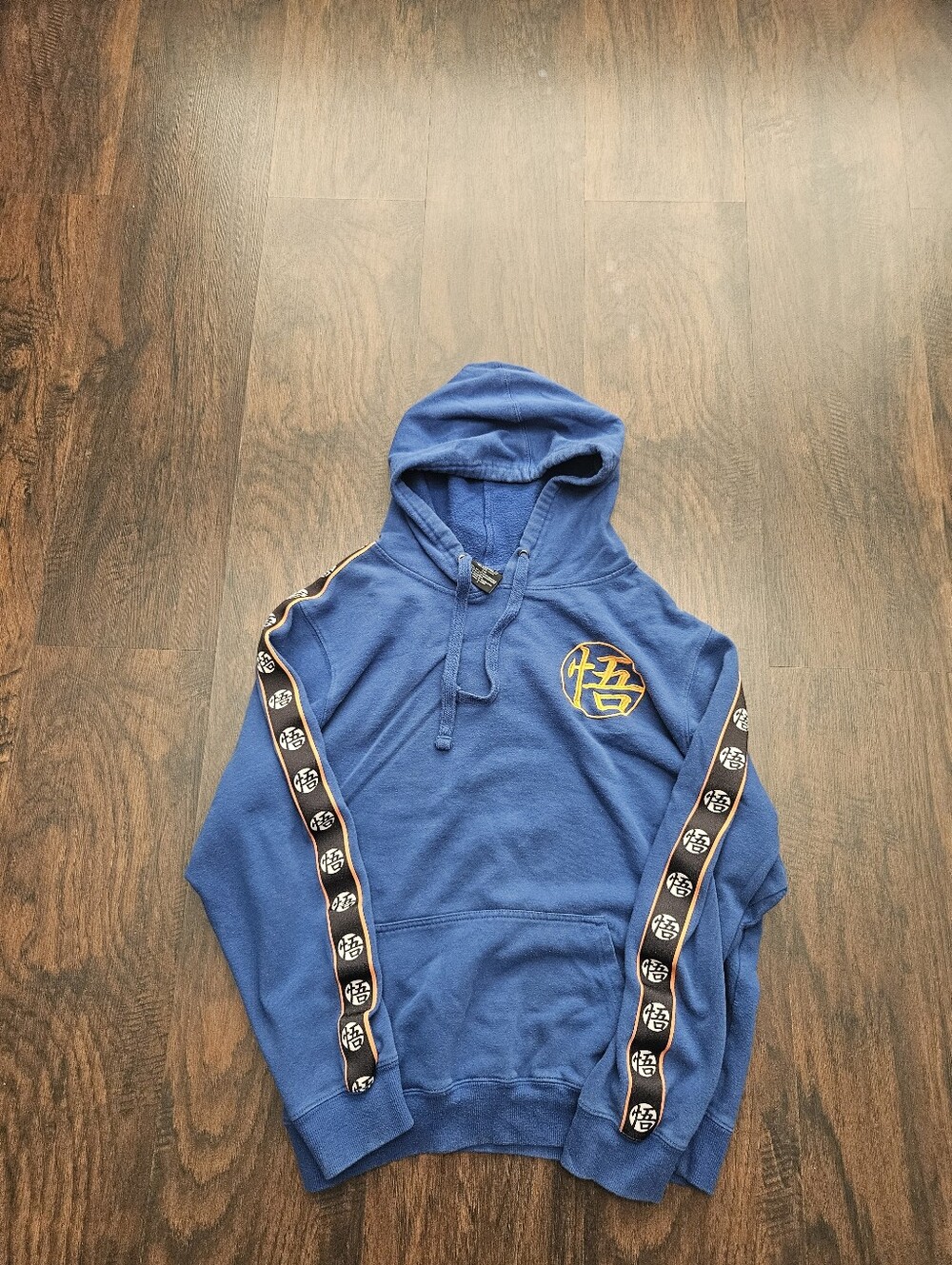 Dragonball Z Hoodie Sweatshirt Mens Extra Large Blue Embroidered Goku Logo Anime